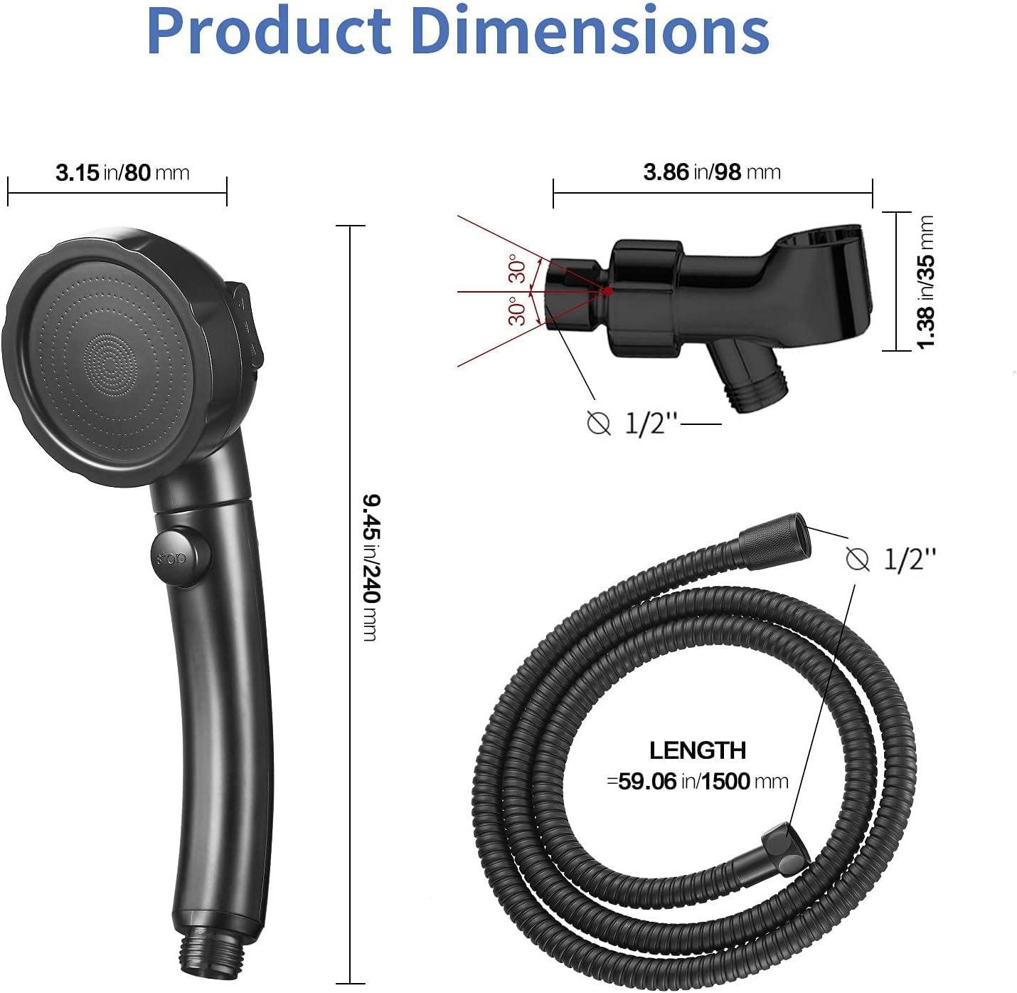 High Pressure Handheld Shower Head with ON/OFF Pause Switch, 3 Spray Modes Shower Head