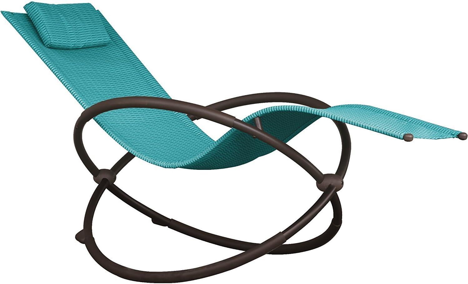 True Turquoise Orbital Lounger with Acrylic Mesh Seat