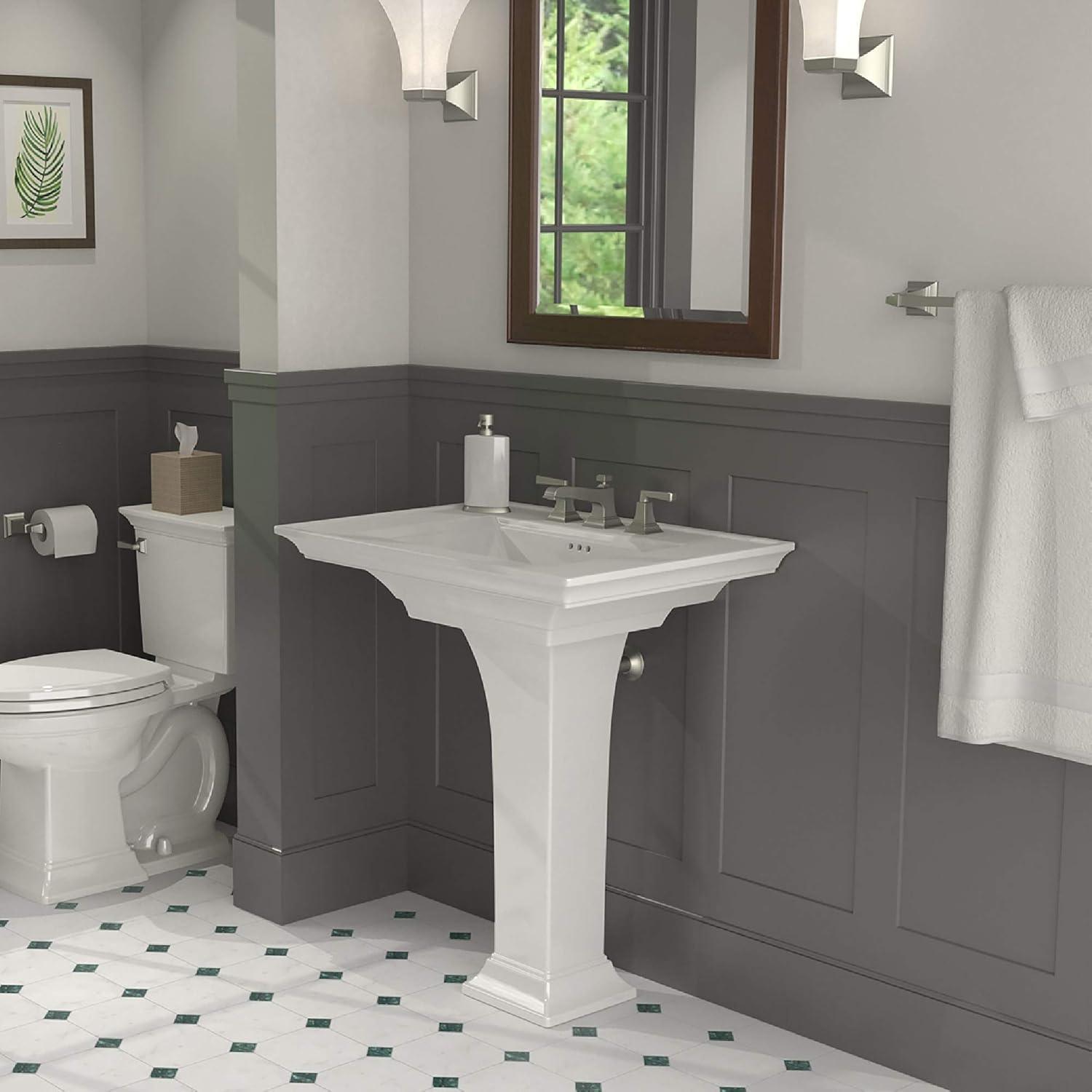 Town Square S White Ceramic Rectangular Pedestal Sink