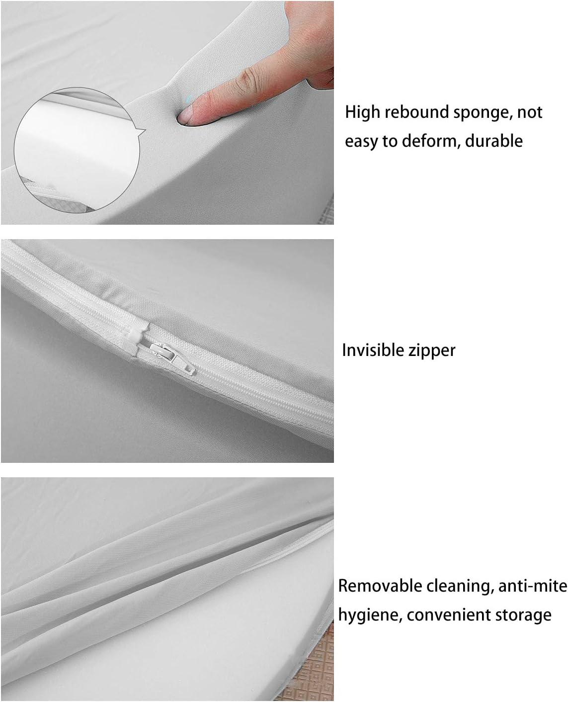 TrendBox Foam Ball Pit for Toddler, 35" x 12" Memory Sponge with Removable Cover Indoor Round Ball Pit for Kids Children - Light Gray