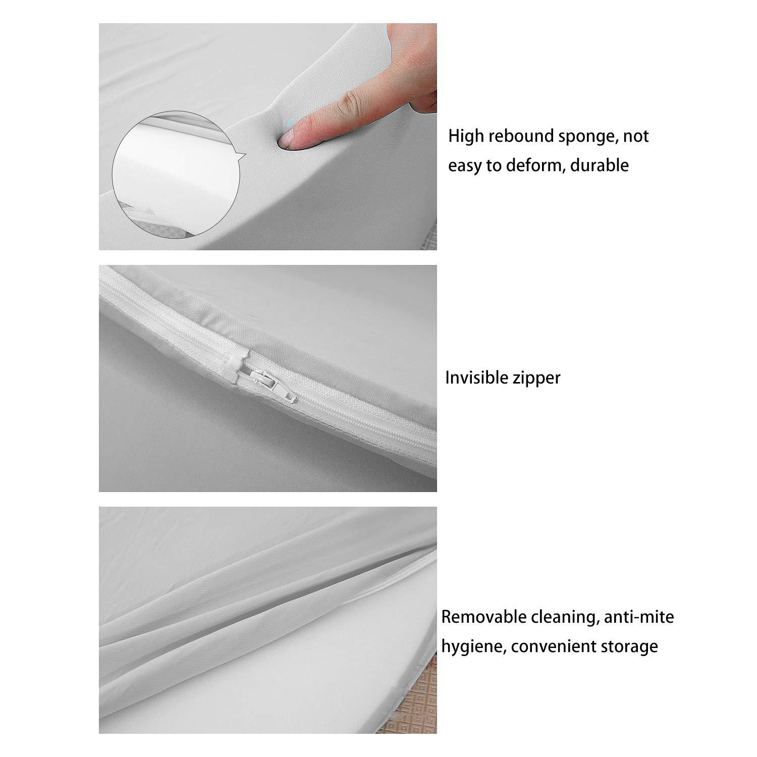 TrendBox Foam Ball Pit for Toddler, 35" x 12" Memory Sponge with Removable Cover Indoor Round Ball Pit for Kids Children - Light Gray