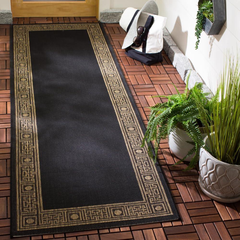 Courtyard CY5143 Power Loomed Indoor and Outdoor Runner Rug - Dark Beig/Beige - 2'7"x8'2" - Safavieh