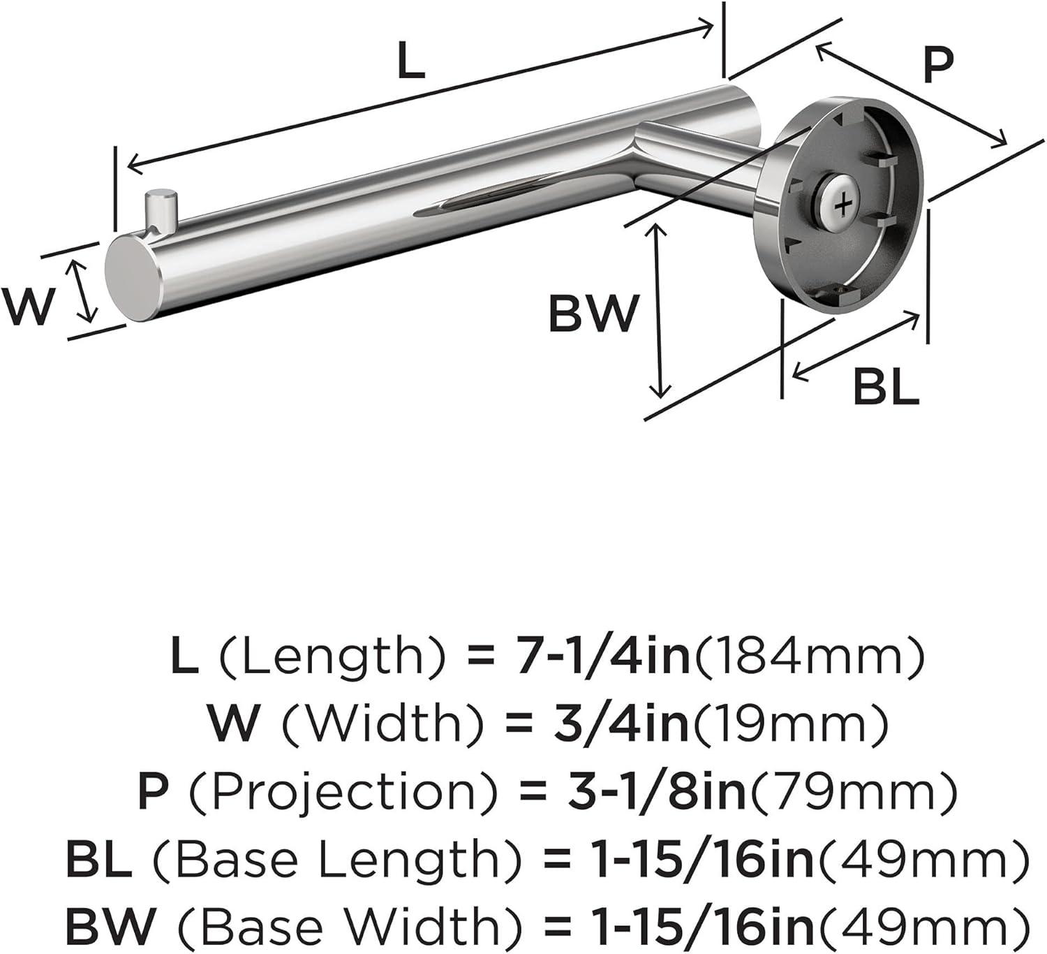 Amerock Arrondi Polished Stainless Steel Single Post Toilet Paper Holder