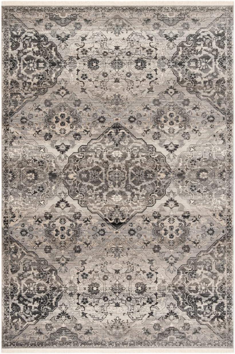 Gray Vintage Persian 6' x 9' Synthetic Area Rug