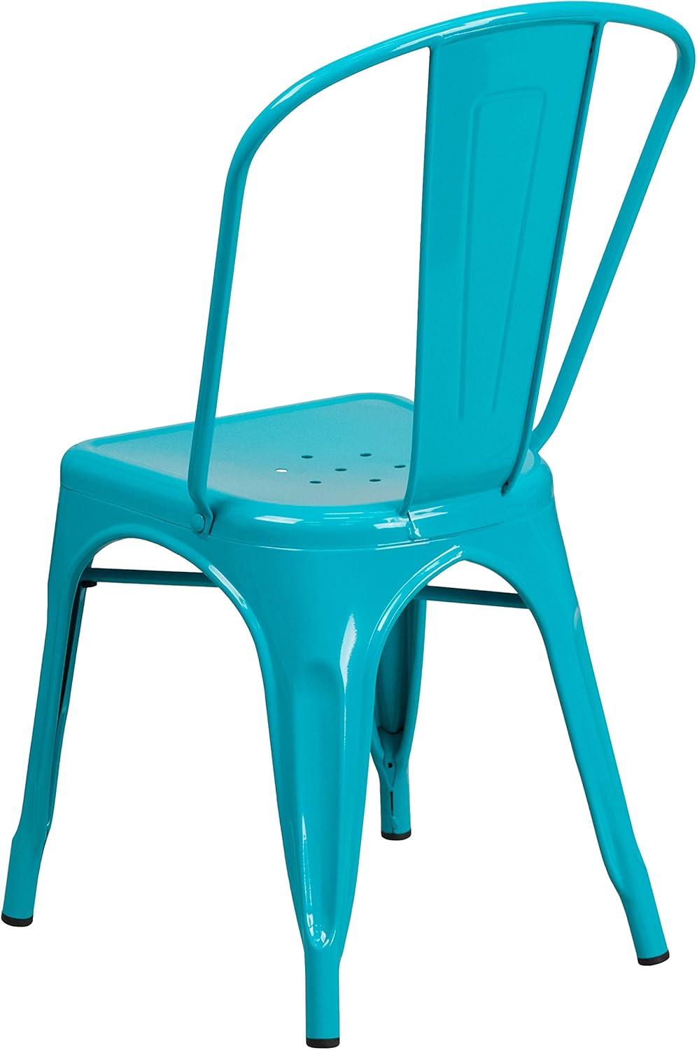 Emma and Oliver Commercial Grade Colorful Metal Indoor-Outdoor Dining Stack Chair