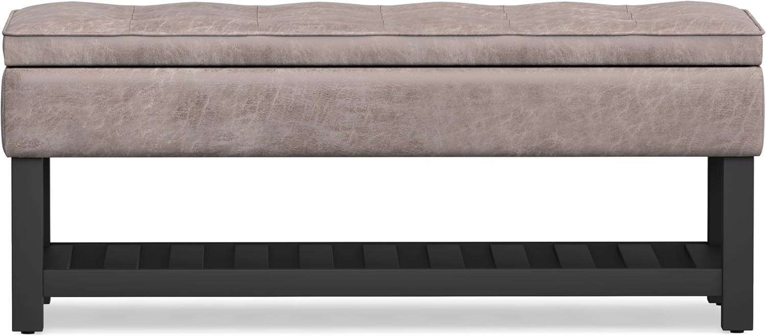 Simpli Home Cosmopolitan 44"W Transitional Tufted Storage Ottoman Bench with Lift Top