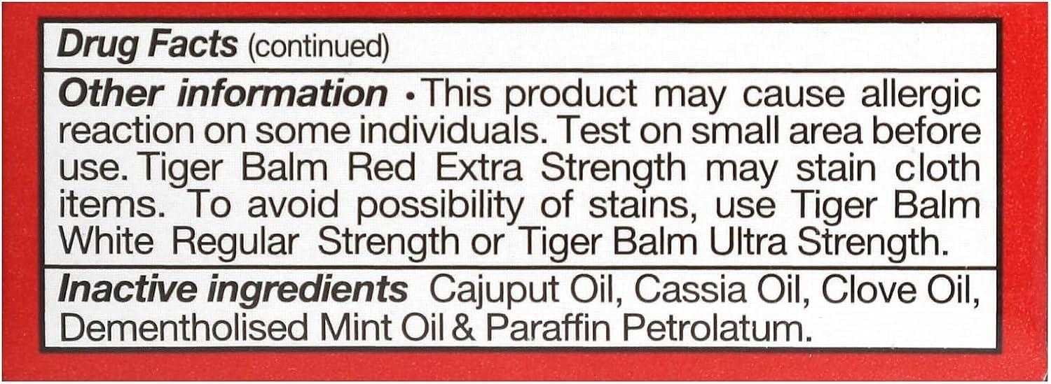 Tiger Balm Pain Relieving Ointment, Red Extra Strength, 0.14 oz (4 g)