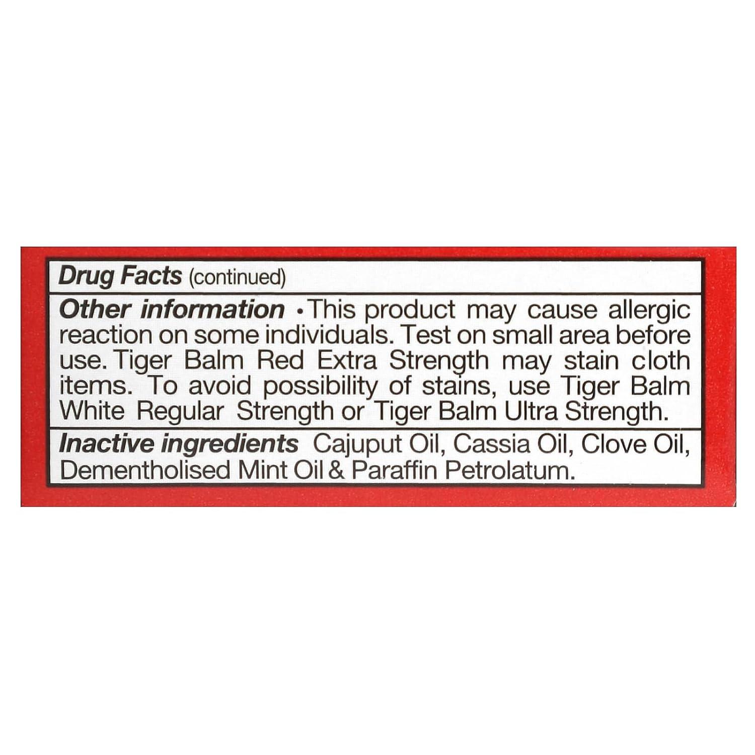 Tiger Balm Pain Relieving Ointment, Red Extra Strength, 0.14 oz (4 g)