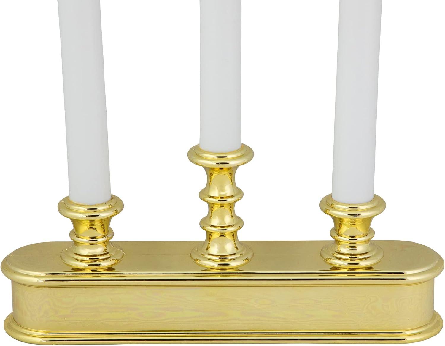 Elegant Gold Base LED Candolier, 10" Frosted Christmas Candle Display