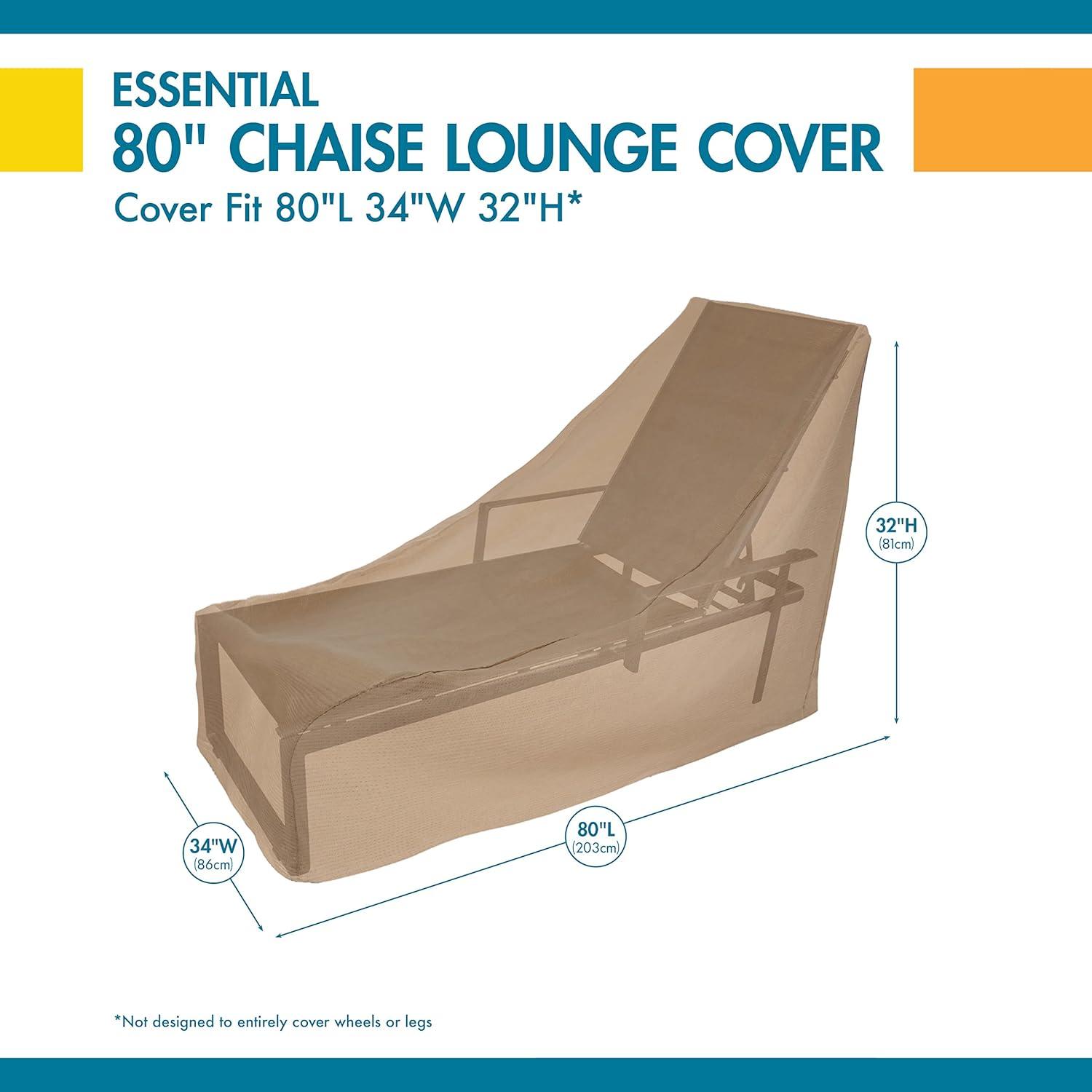 Duck Covers Essential Water-Resistant 80 Inch Chaise Lounge Chair Cover