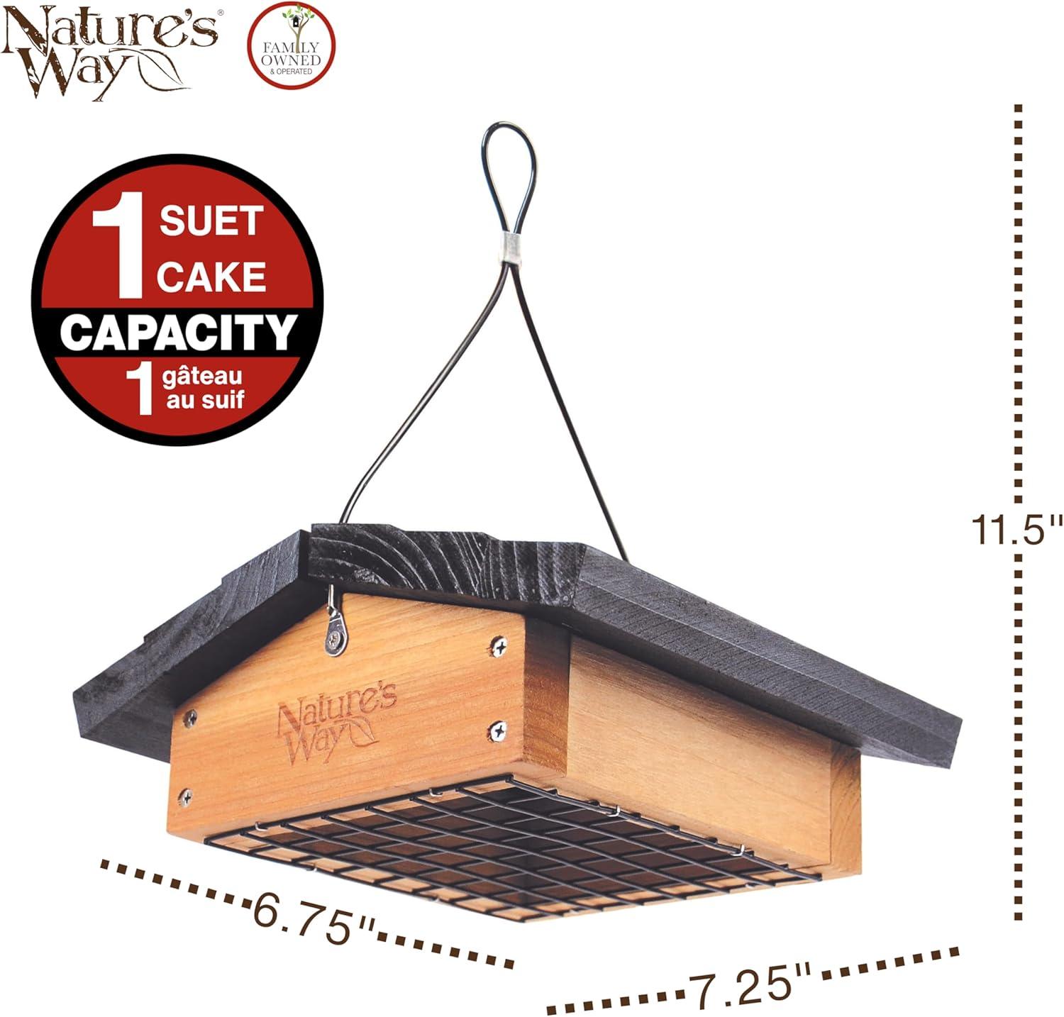 'Nature's Way Cedar Suet Upside-Down Bird Feeder 1 Cake, Brown