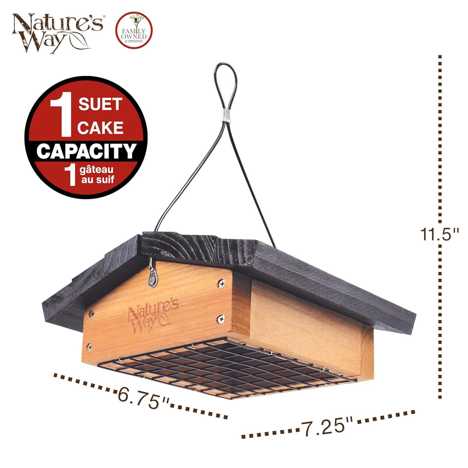 'Nature's Way Cedar Suet Upside-Down Bird Feeder 1 Cake, Brown