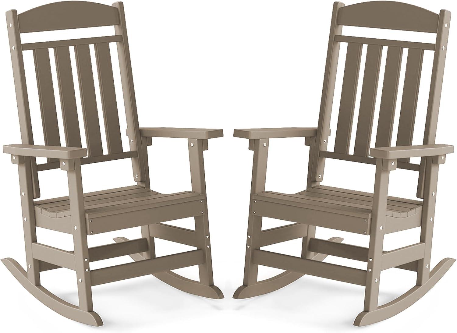 Oxing HDPE Outdoor Rocking Chair (Set of 2)