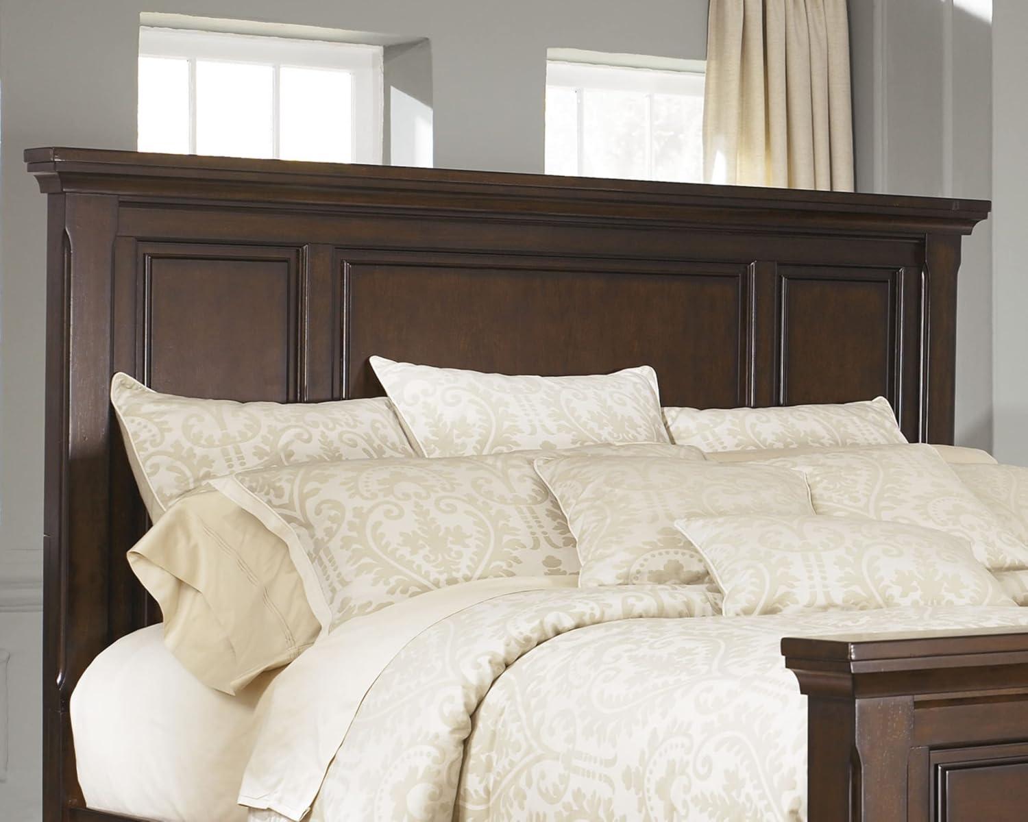 Elegant King/Cal King Sleigh Headboard with Storage, Dark Brown