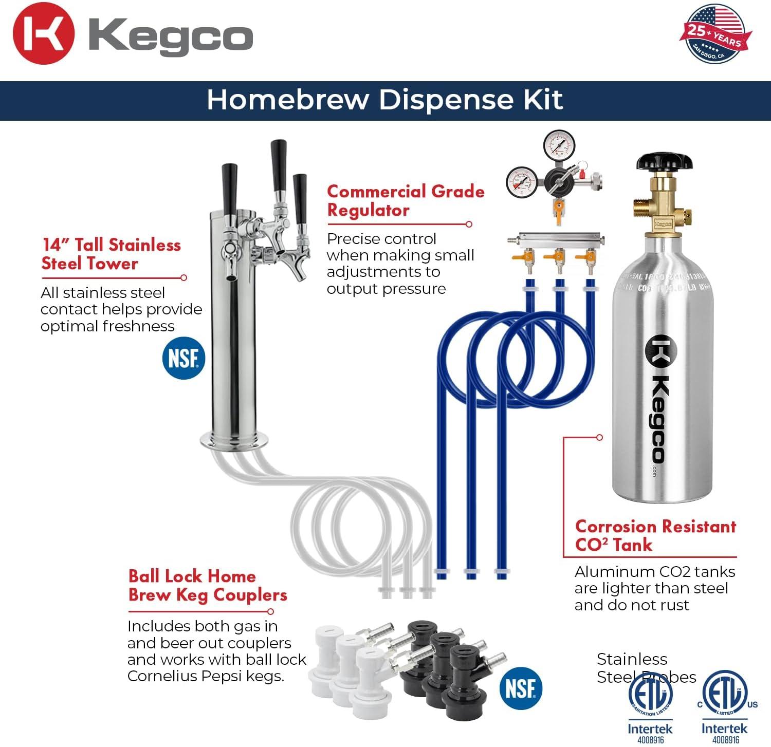 Kegco Kegco 5.6 Cubic Feet Triple Tap Freestanding Kegerator with Adjustable Temperature