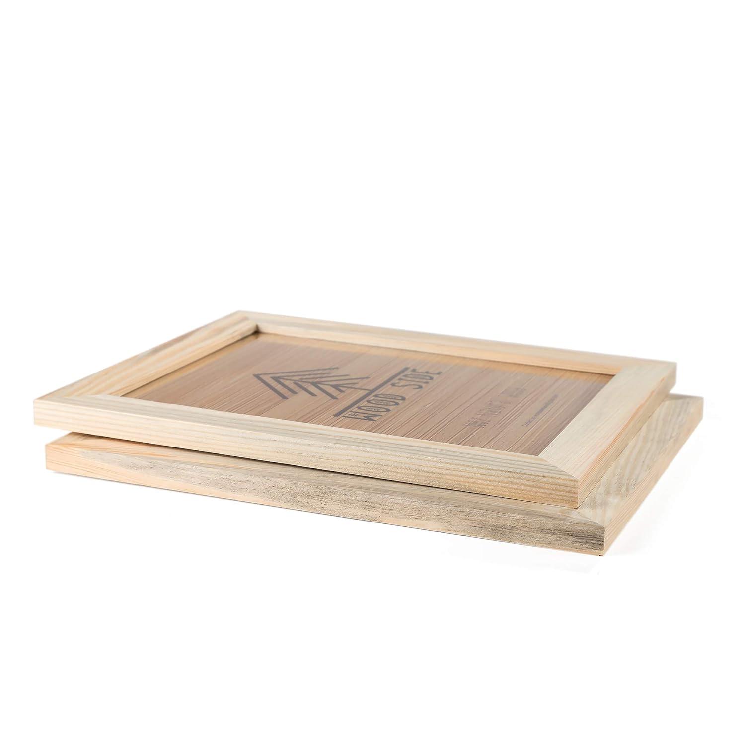 Rustic Wooden Poster Picture Frame 24x36 Natural Solid Eco Distressed Wood for Wall Mounting Barnwood Photo Frame