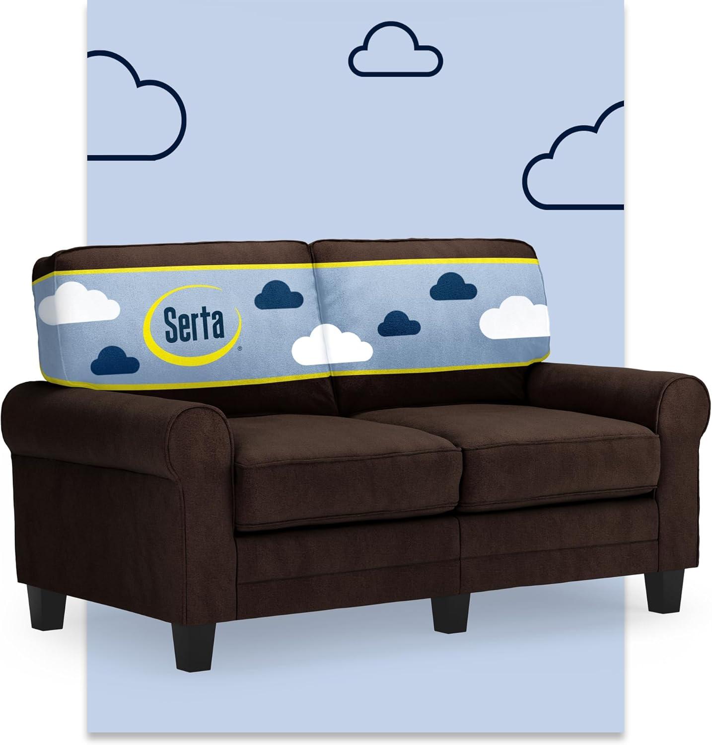 Serta Copenhagen 61" Rolled Arm Sofa, Easy Care Fabric, Soft Pillow Back, Pocket Coil Seat Cushions