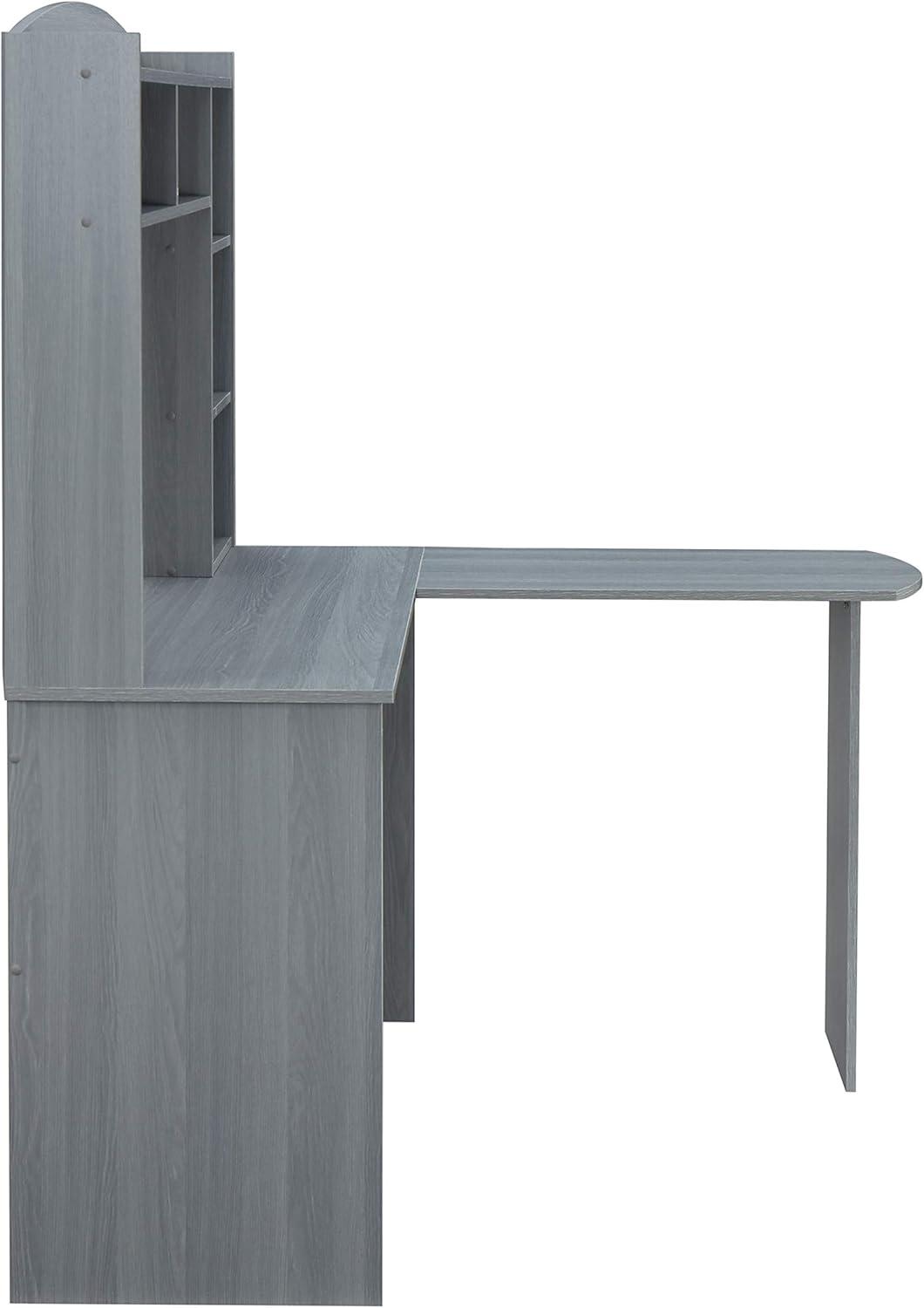 Modern L Shaped Desk with Hutch Gray - Techni Mobili