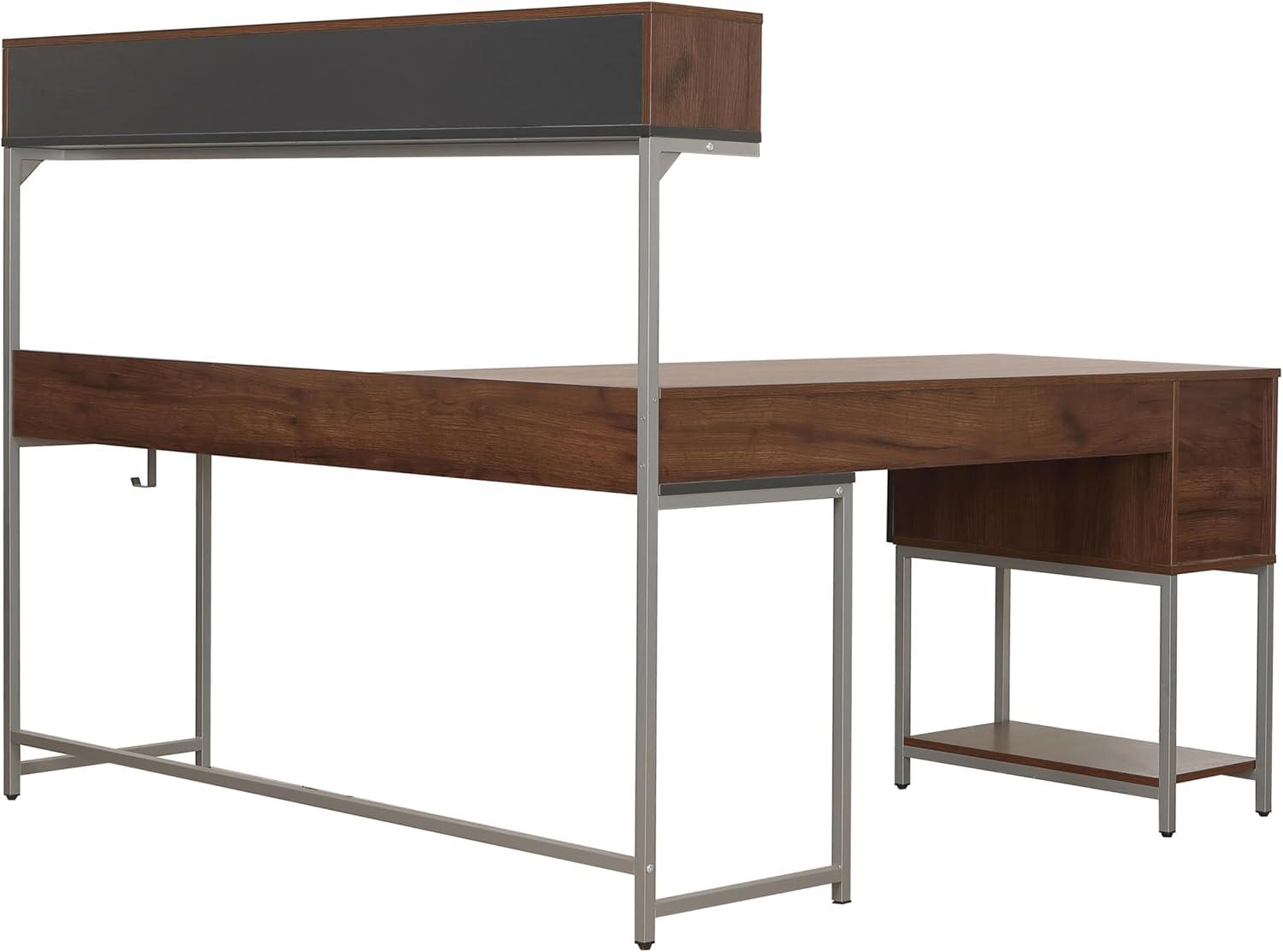 L Shape Desk with Hutch and Storage - Techni Mobili