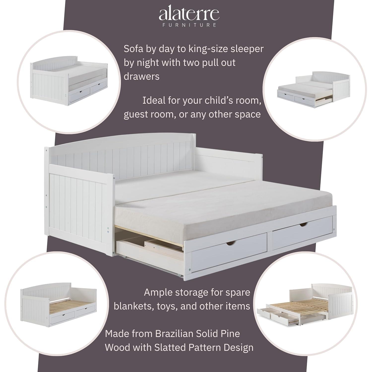 Alaterre Furniture King Harmony Kids' Daybed with Conversion White