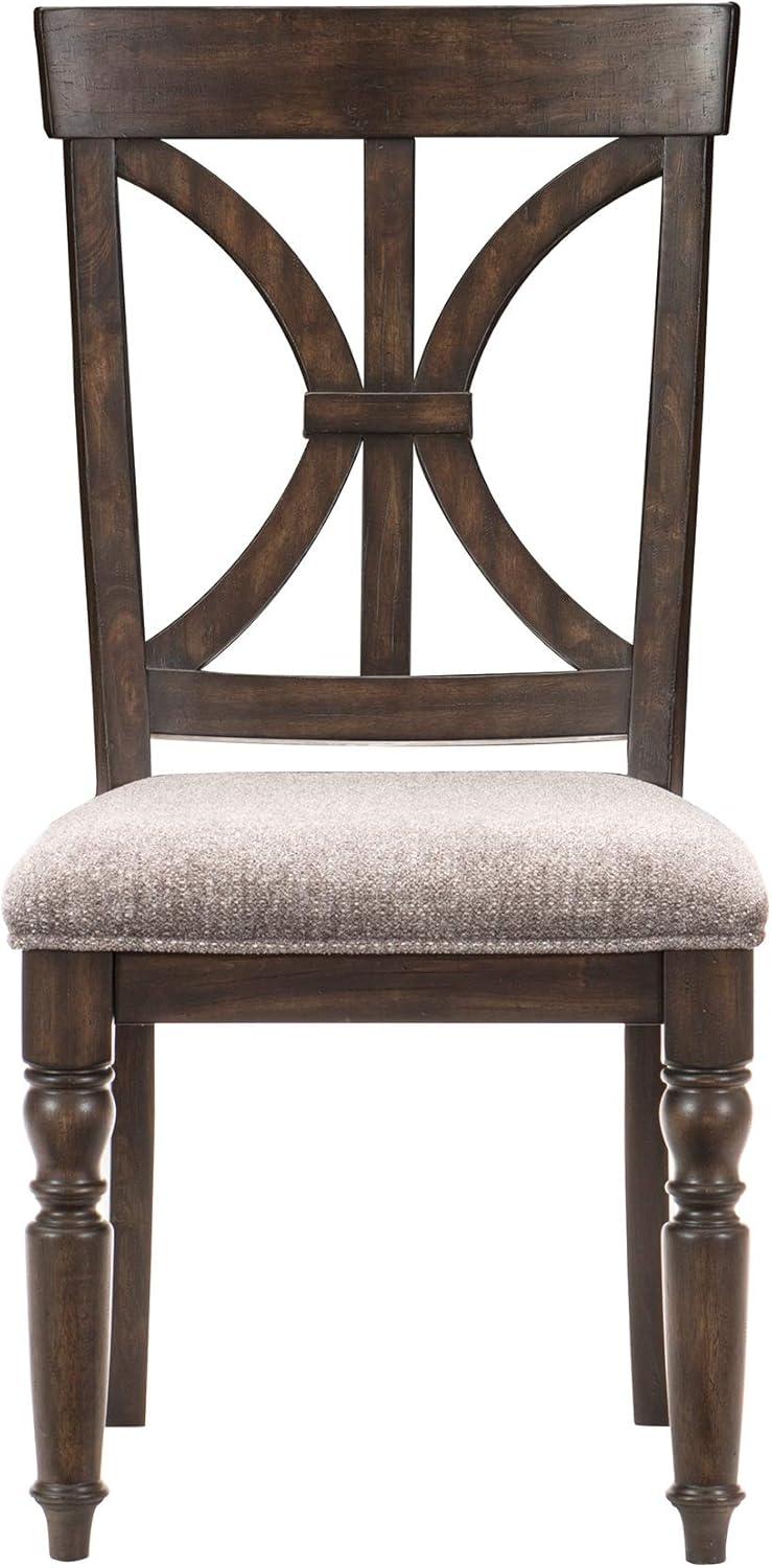 Lexicon Traditional Wood Dining Room Side Chair in Driftwood Charcoal (Set of 2)