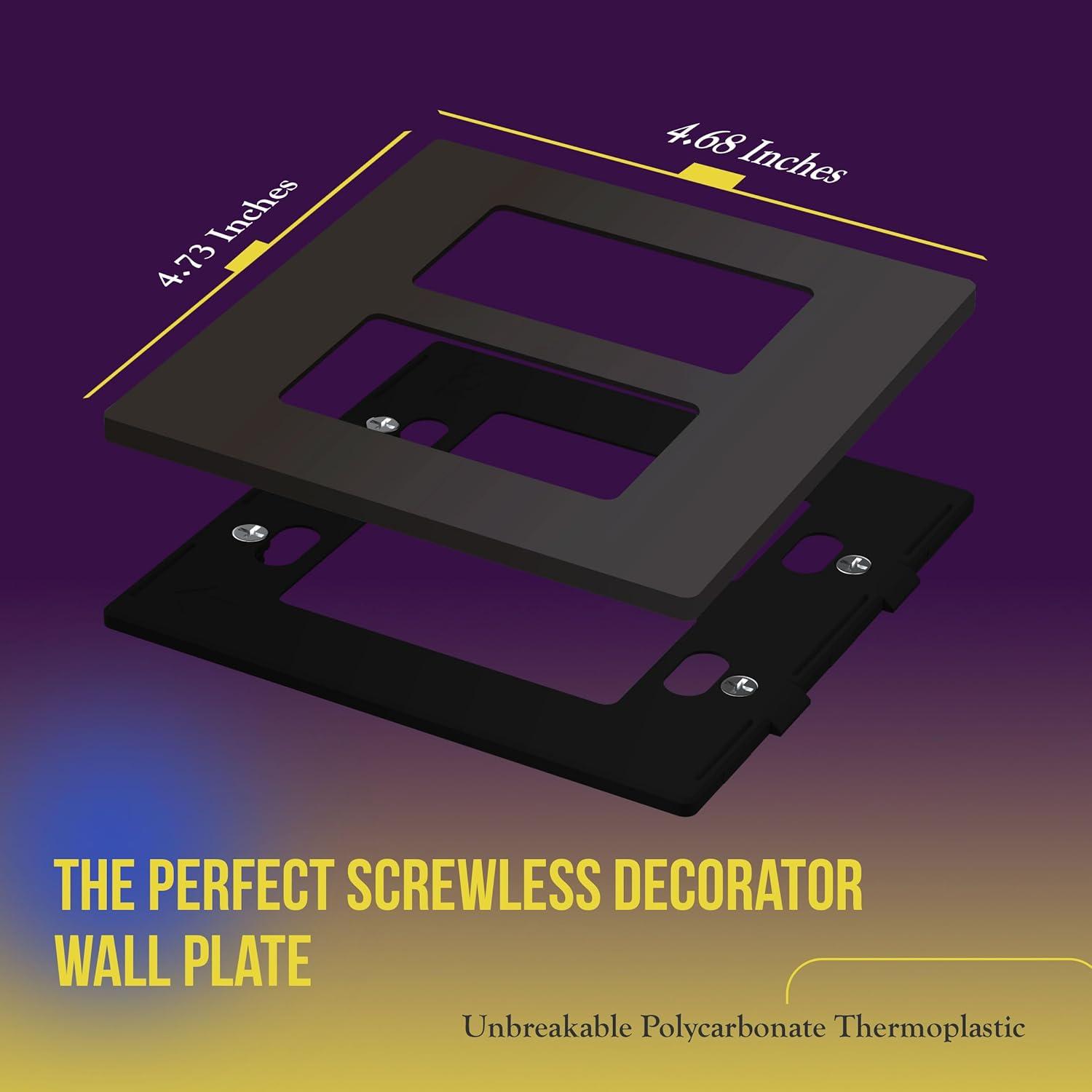 ENERLITES Elite Series Screwless Decorator Wall Plate Child Safe Outlet Cover, Size 1-Gang, Unbreakable Polycarbonate Thermoplastic, SI8831-DB, Dark Bronze