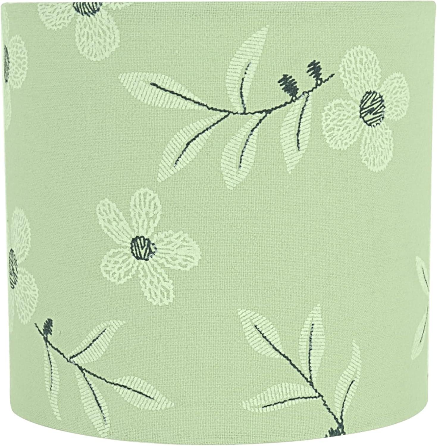 Aspen Creative 31197 Transitional Drum (Cylinder) Shaped Clip-On Construction Lamp Shade in Light Green, 5" wide (5" x 5" x 5")