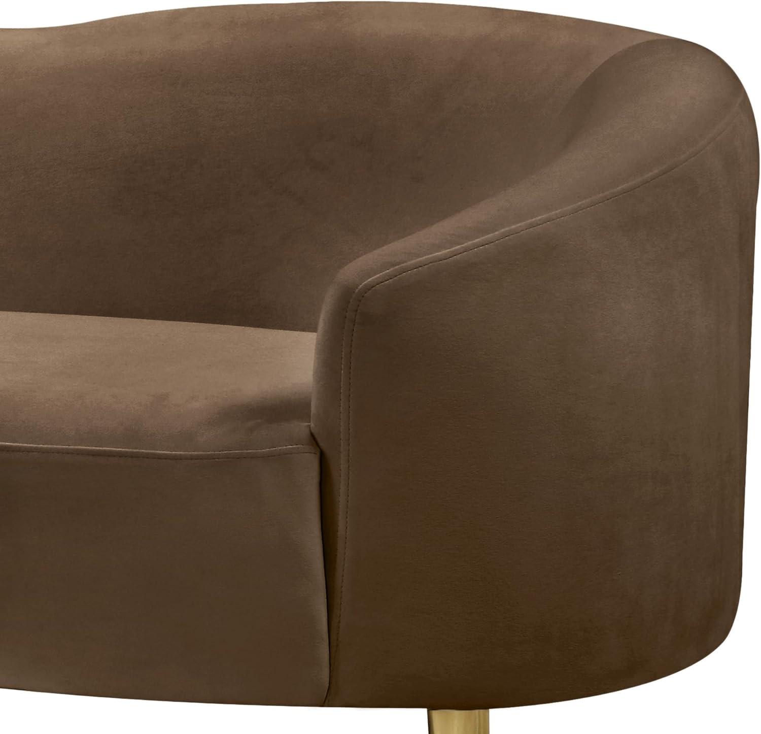 Meridian Furniture Ritz Brown Velvet Loveseat