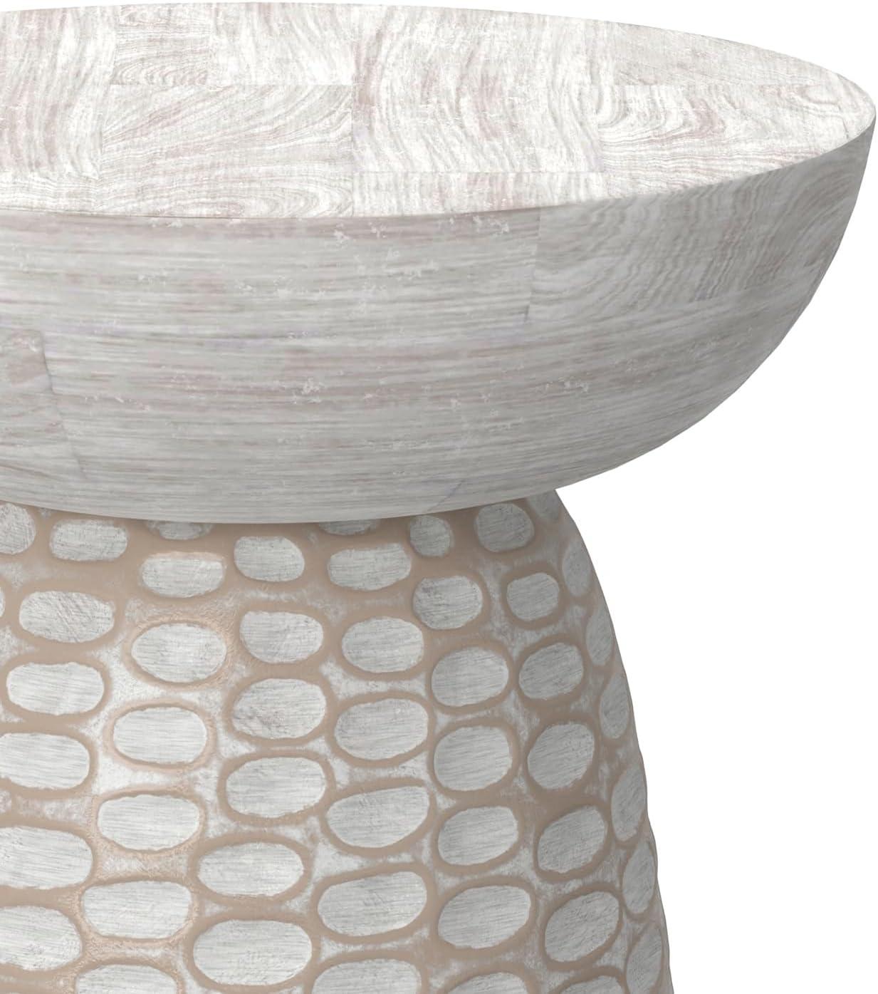 Dakota Fields Solid Mango Wood Contemporary Accent Table with Textured Finish, Fully Assembled