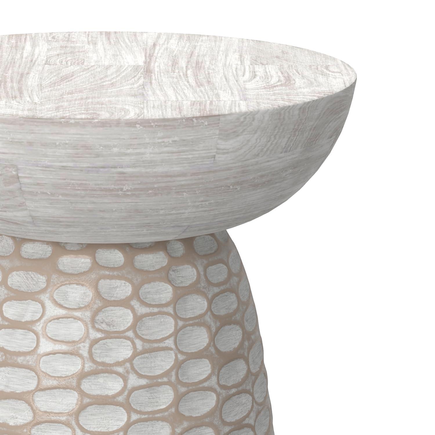 Dakota Fields Solid Mango Wood Contemporary Accent Table with Textured Finish, Fully Assembled