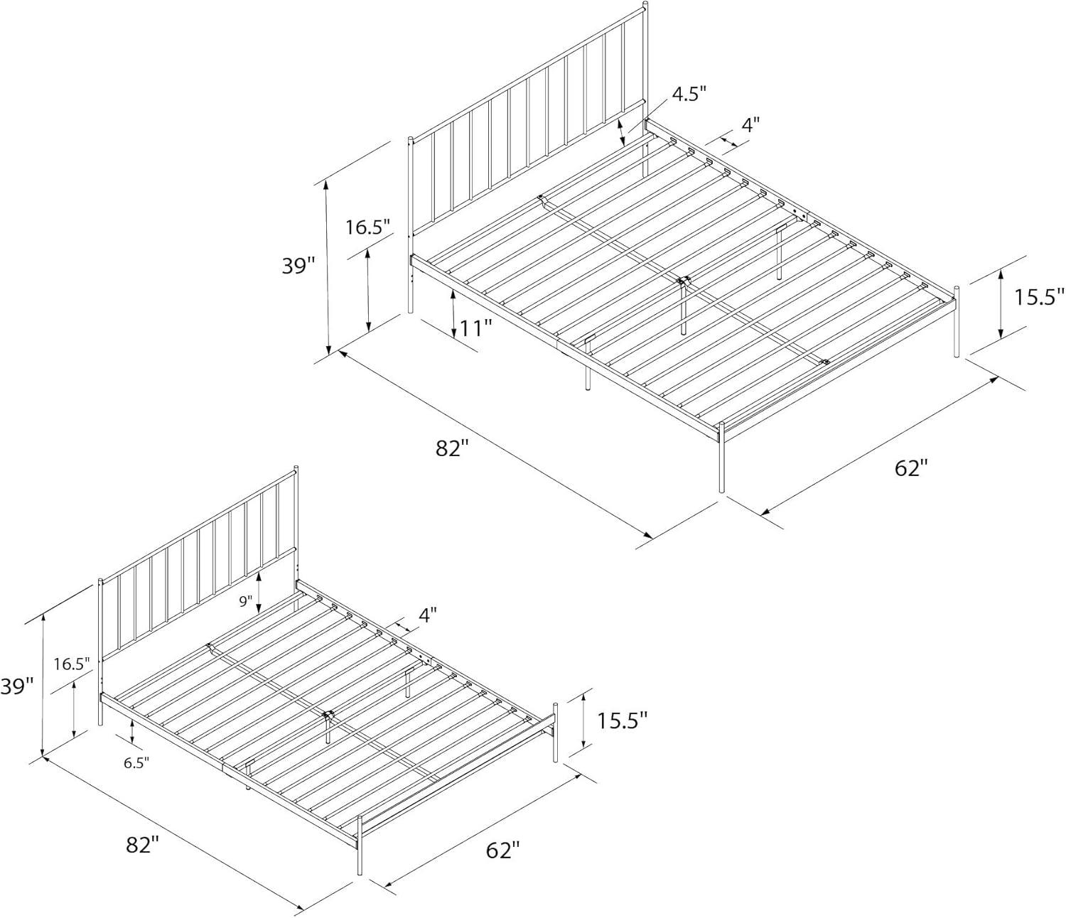 RealRooms Ares Adjustable Height Metal Bed