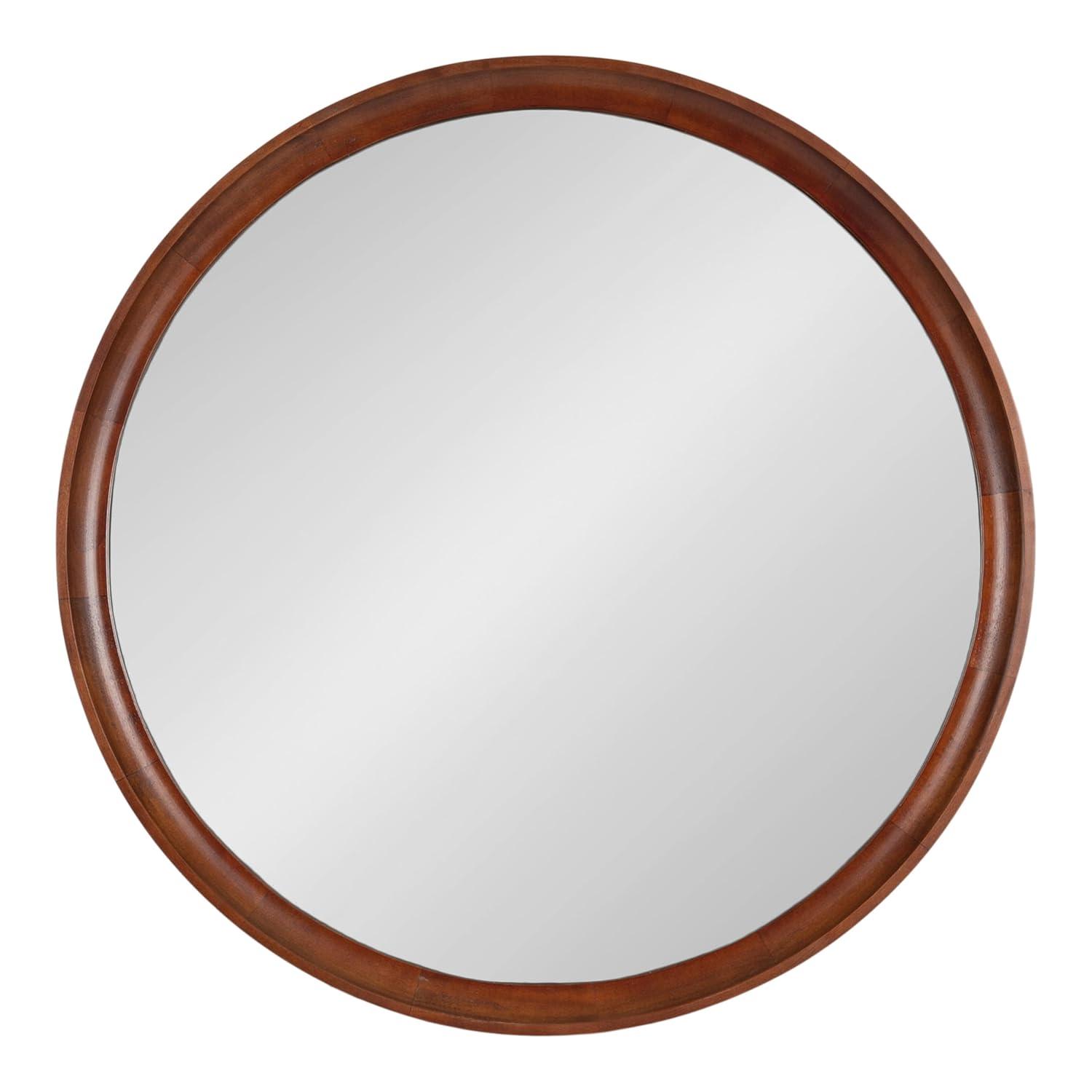 Kate and Laurel Hatherleig Round Wood Round Mirror, 30" Diameter, Natural