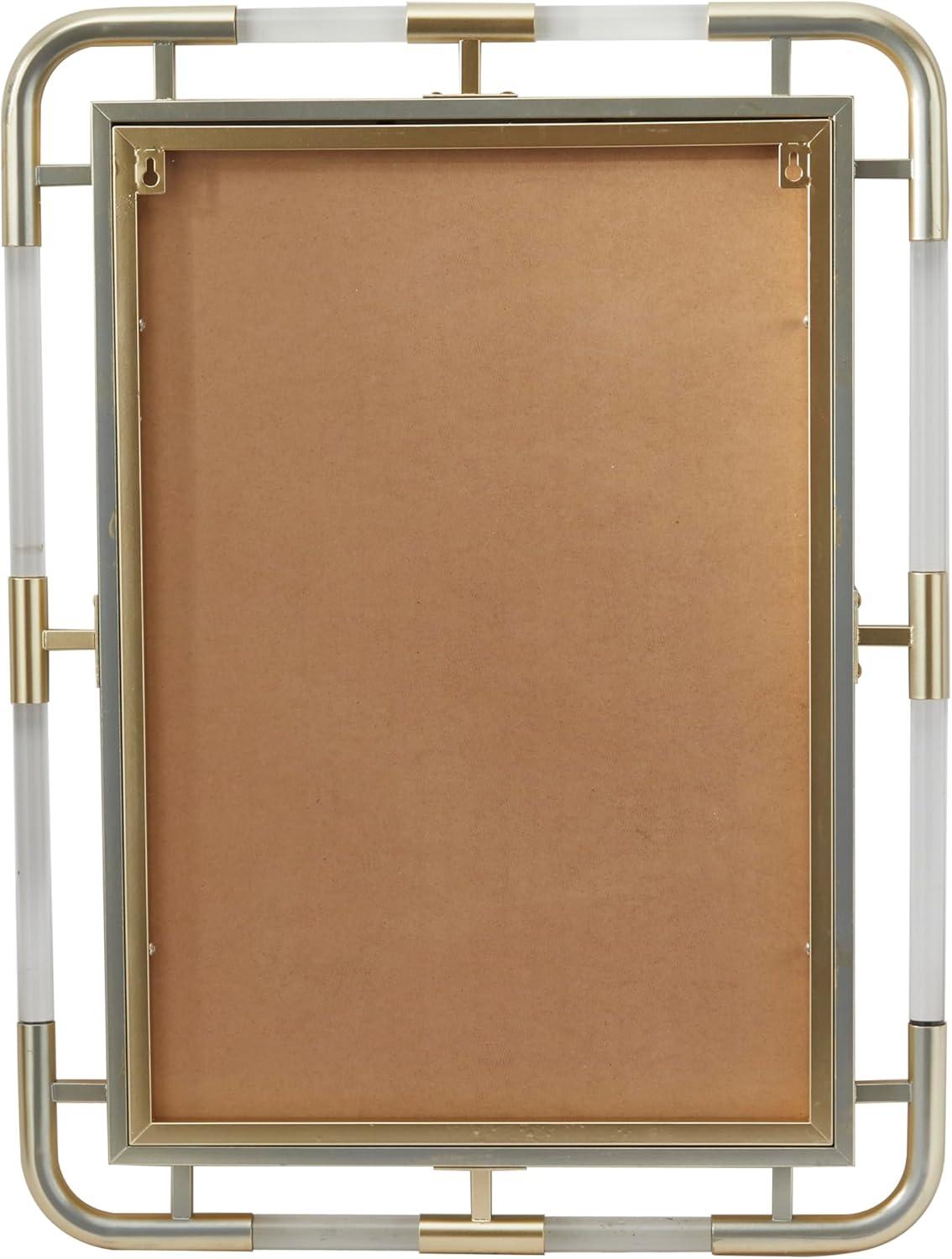 CosmoLiving by Cosmopolitan 24" x 32" Gold Wall Mirror with Acrylic Details