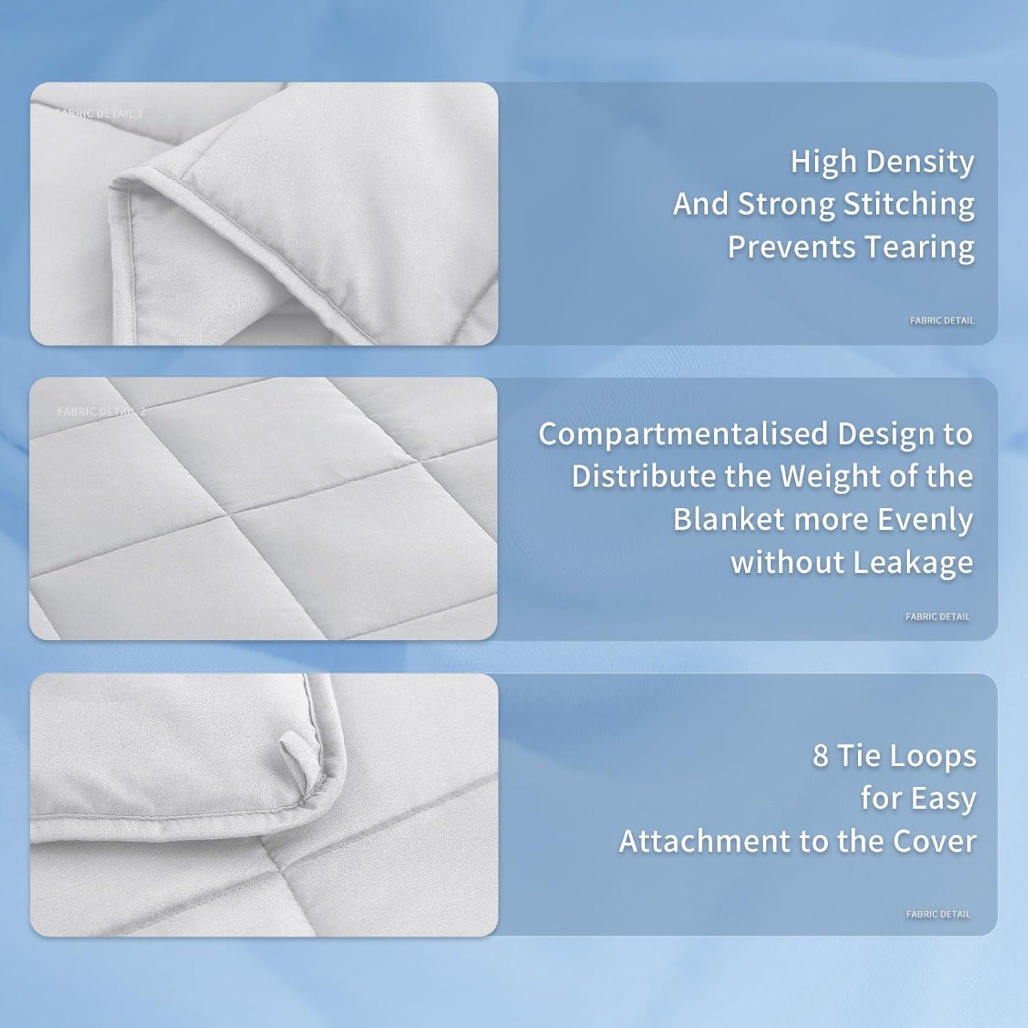 12 lb 48" x 72" Weighted Blanket Cotton White by Bare Home