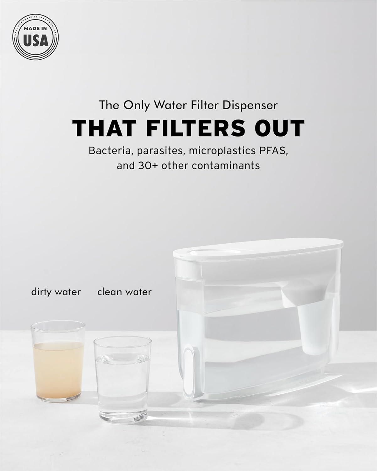 LifeStraw Home 18-Cup White Plastic Water Filter Dispenser