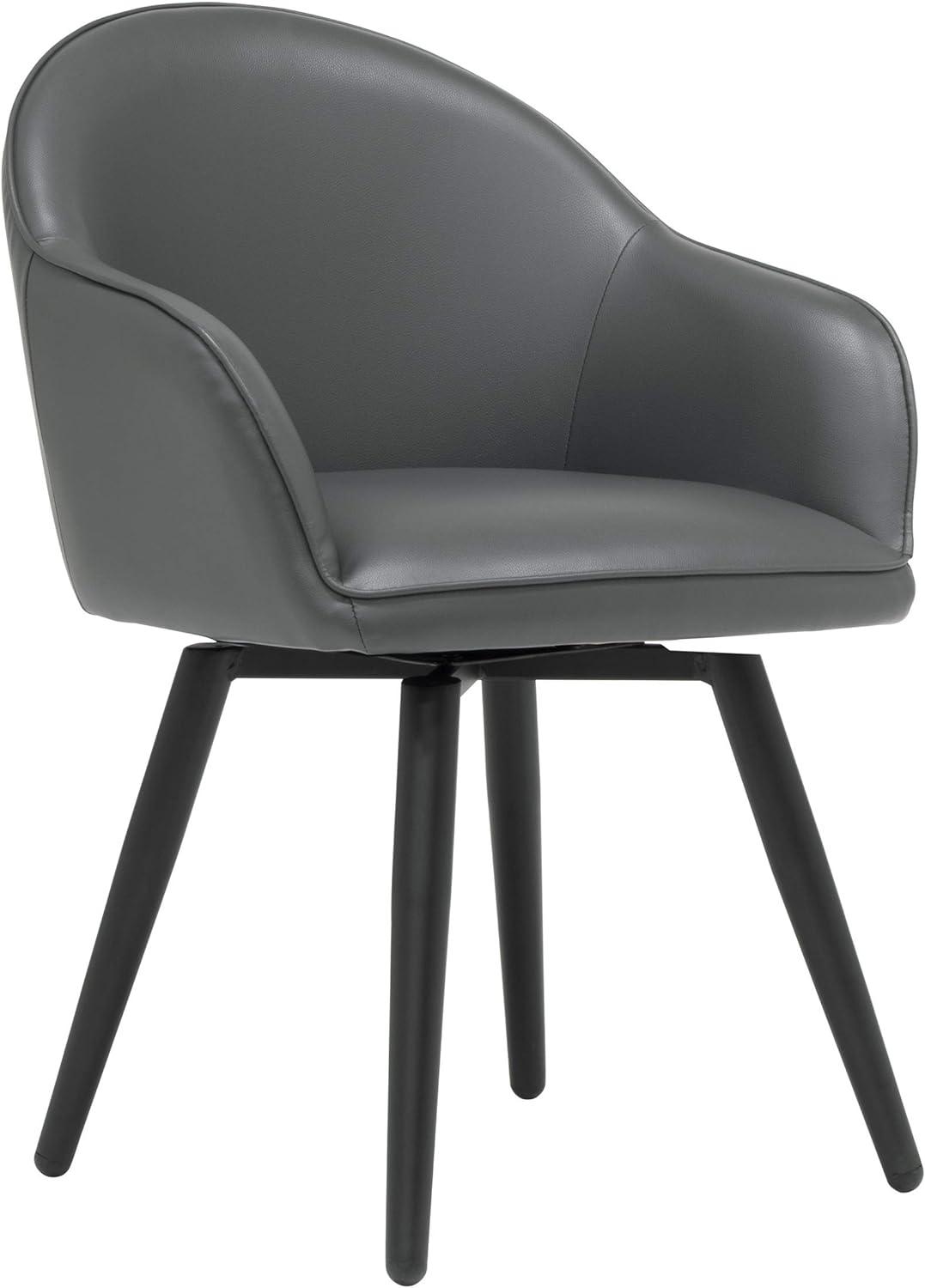 Dome Swivel Office/Dining/Guest Accent Chair with Arms Leather - Studio Designs Home