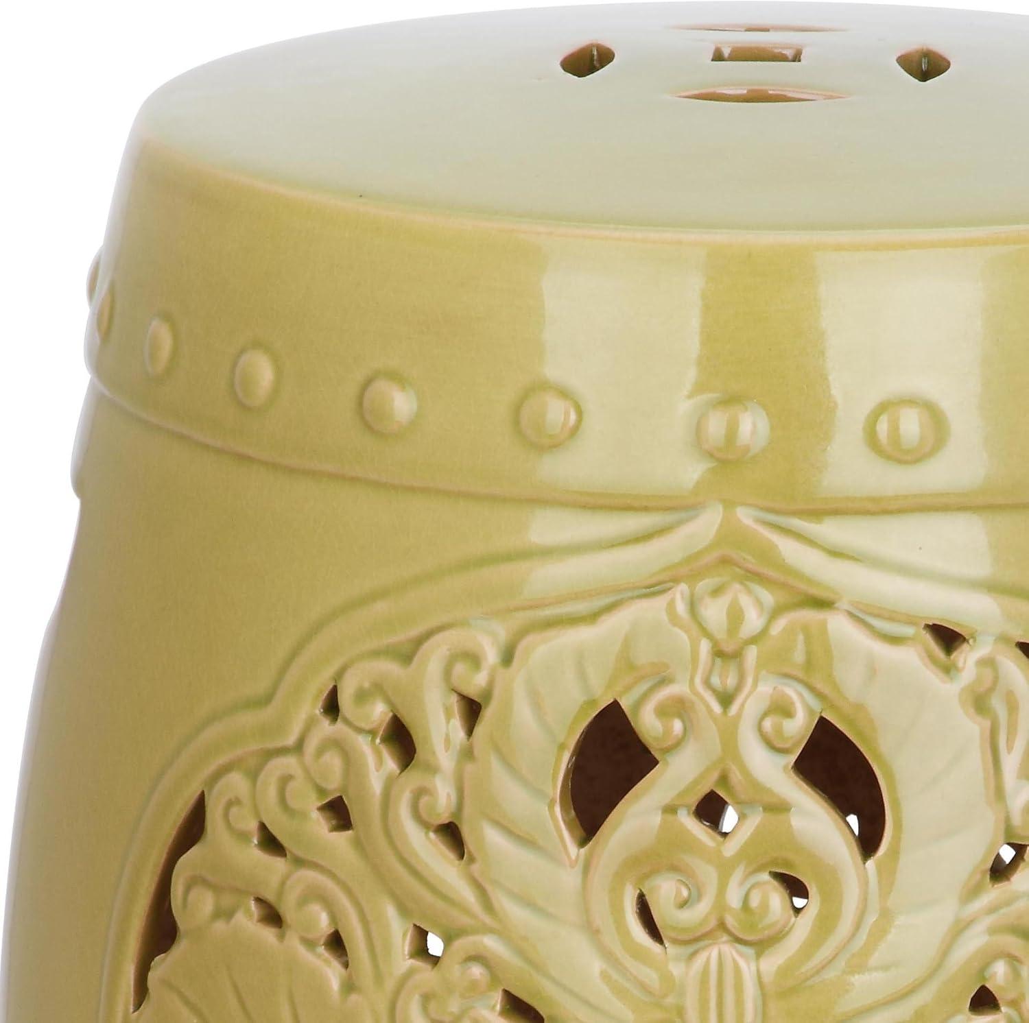 Safavieh Solid Floral Garden Indoor/Outdoor Patio Stool, Green