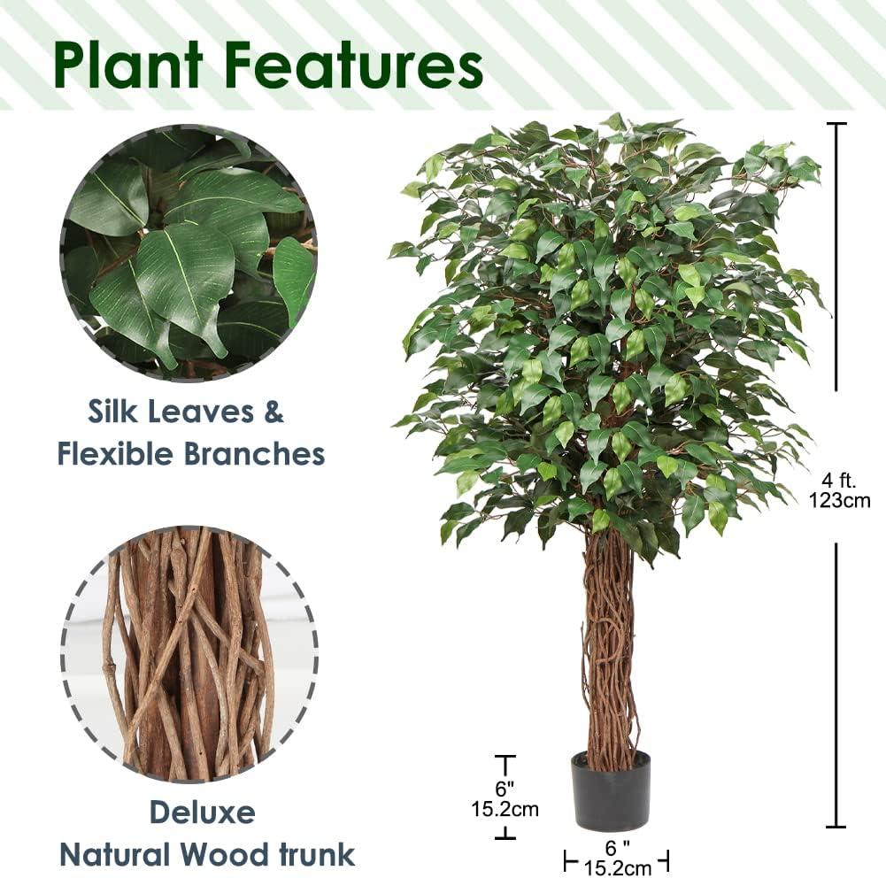 Nearly Natural 4-ft Ficus Silk Tree