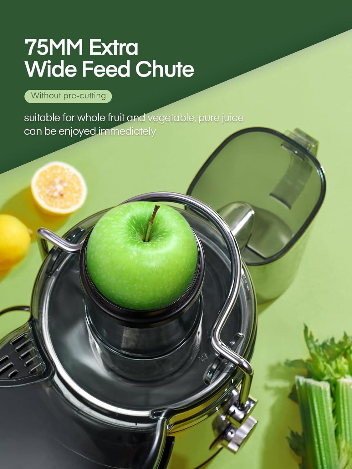 Juicer Machine 1000W,  Juice Extractor,  3" Feed Chute for Whole Fruit Vegetable, Easy to Clean