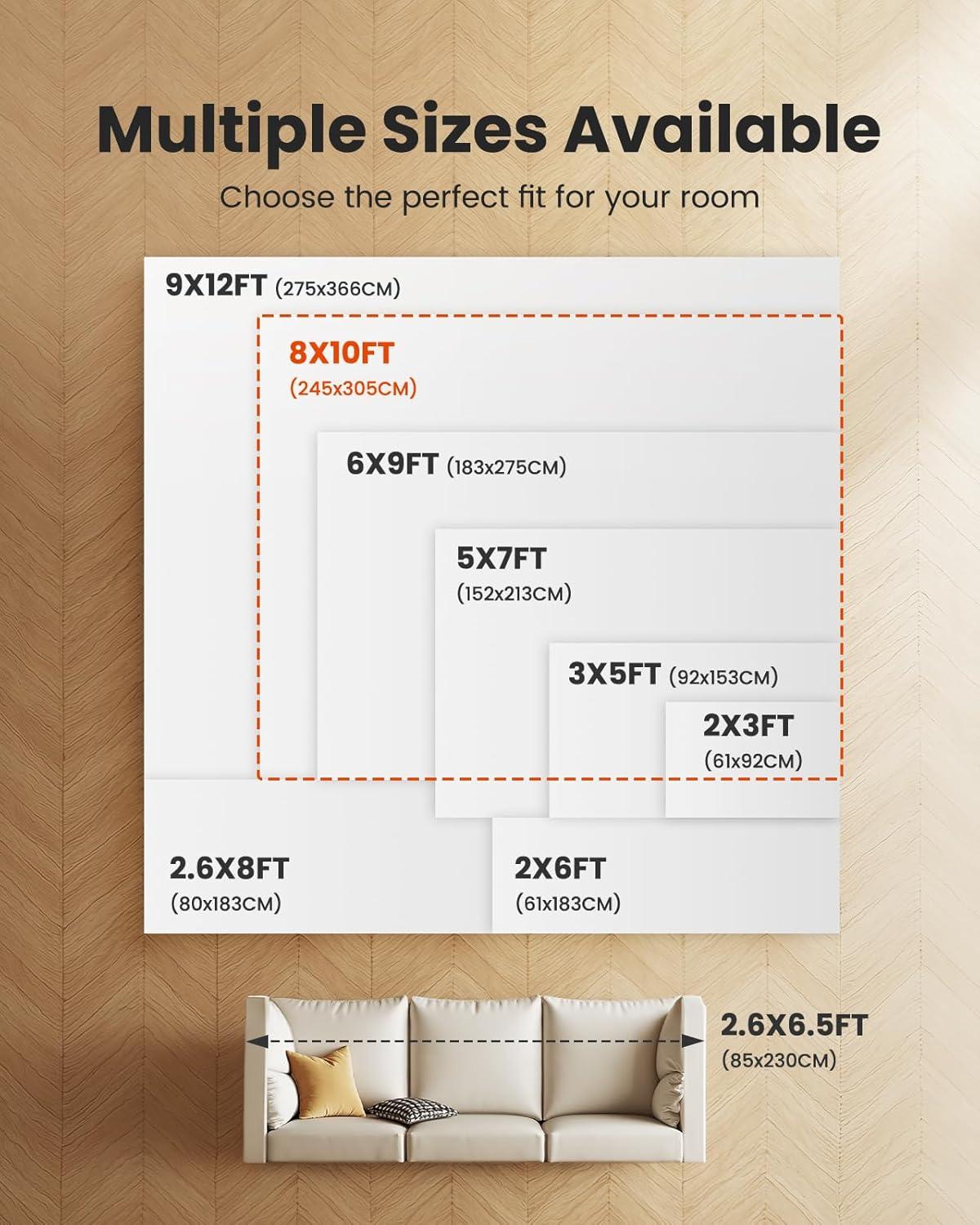 Garvee 9' x 12' Large Rug Vintage Persian Area Rugs Distressed Print Carpet Floral Pattern Rug No-Slip Low Pile Rug Living Room Bedroom Rug, Gray