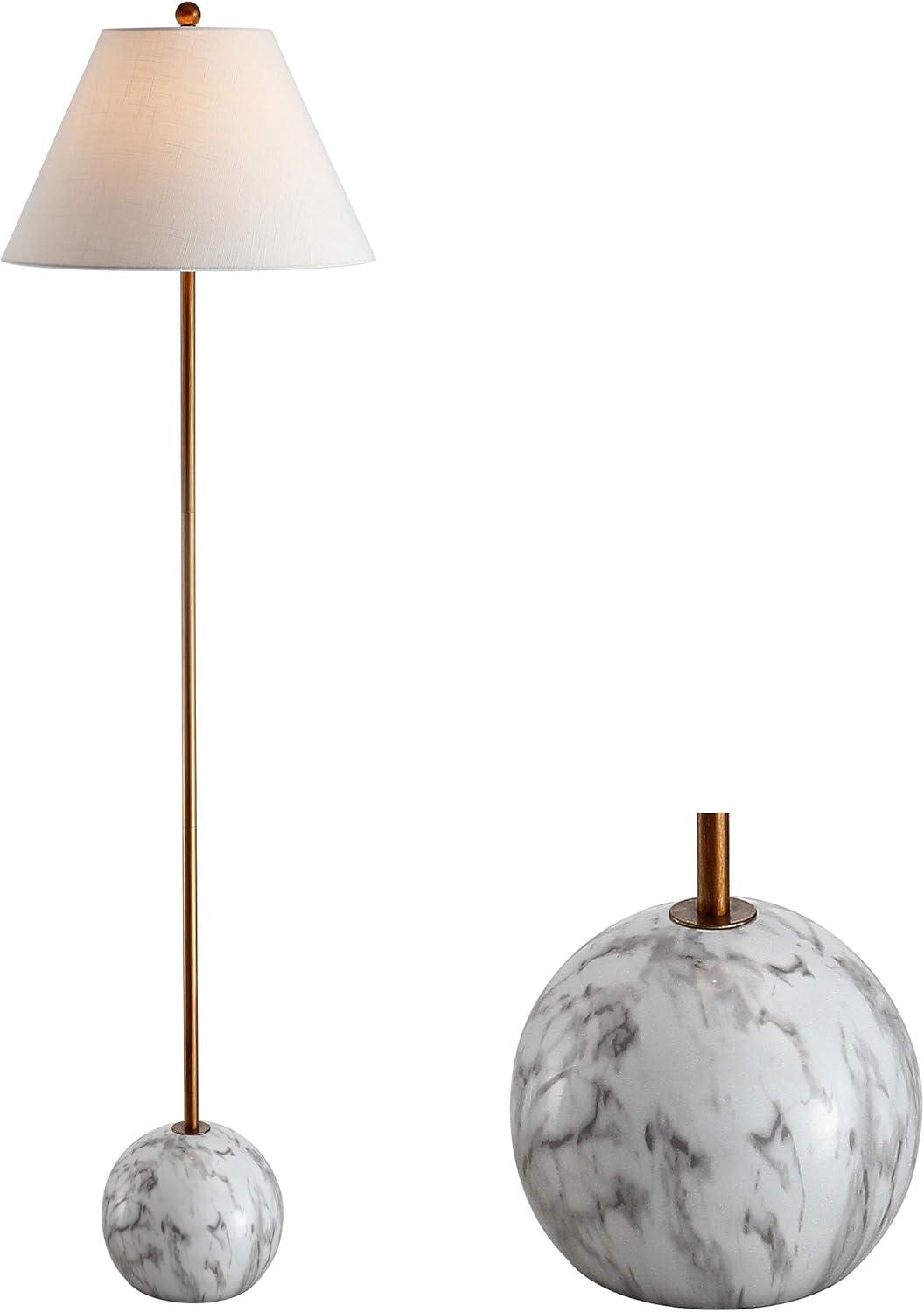 Elegant Shibumi Gold/White Resin & Metal LED Floor Lamp