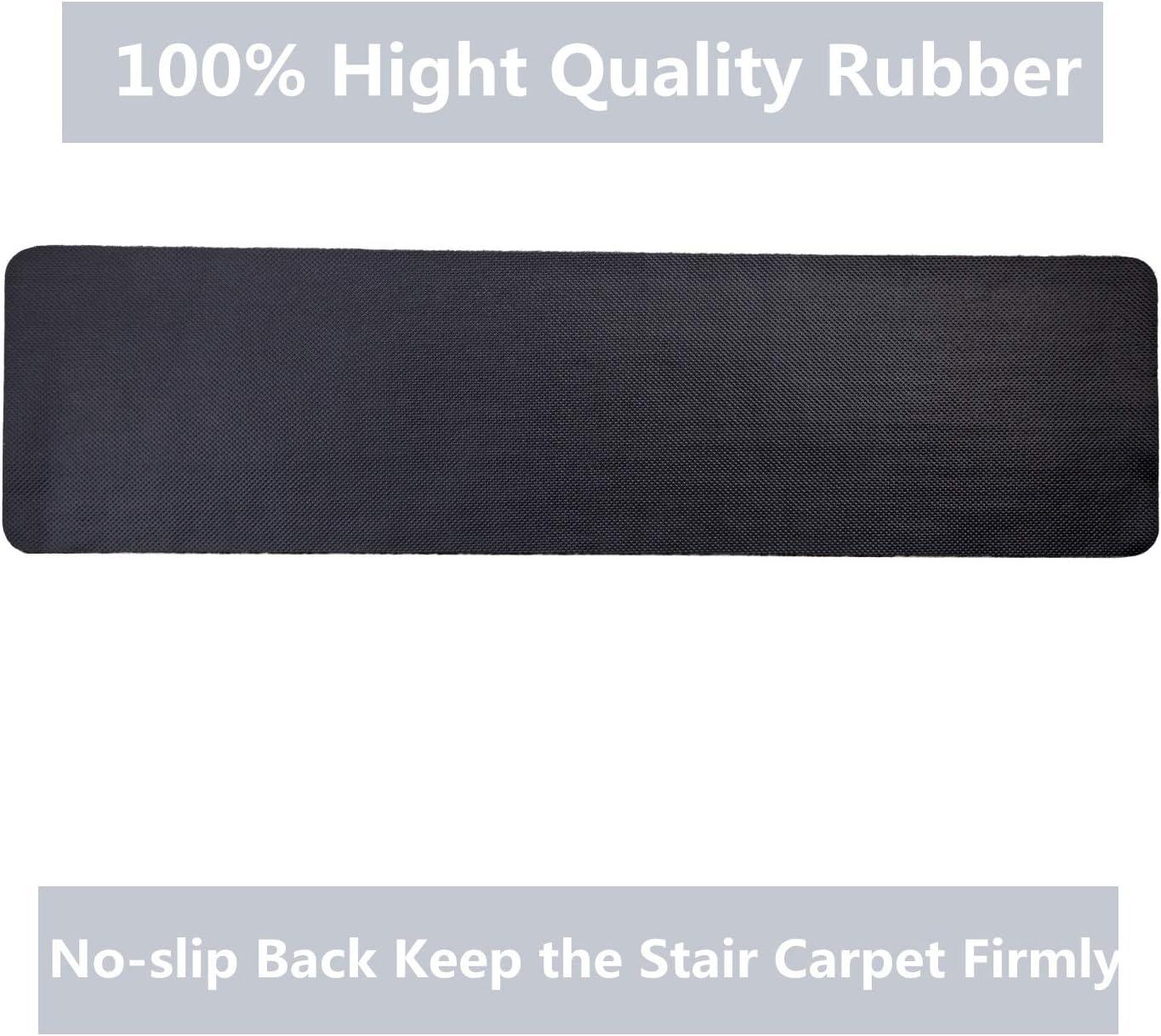 Brown Braided Non-Slip Rubber Stair Tread Mats