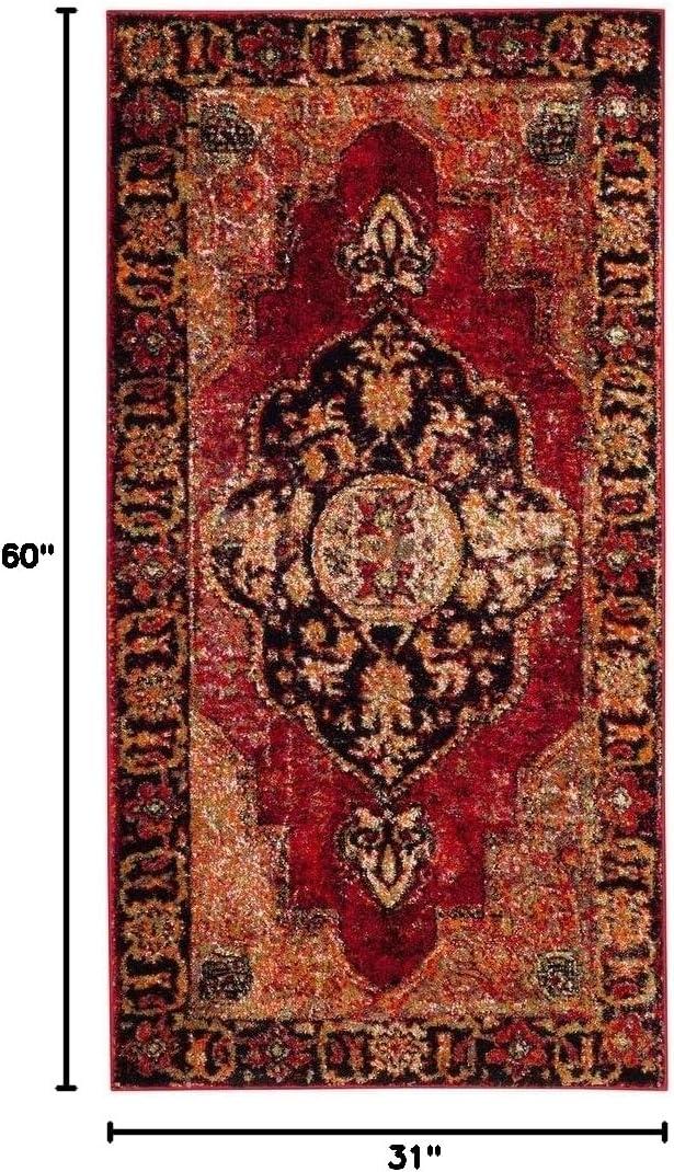 Vintage Hamadan VTH219 Power Loomed Indoor Accent Rug - Red/Multi - 2'7"x5' - Safavieh.