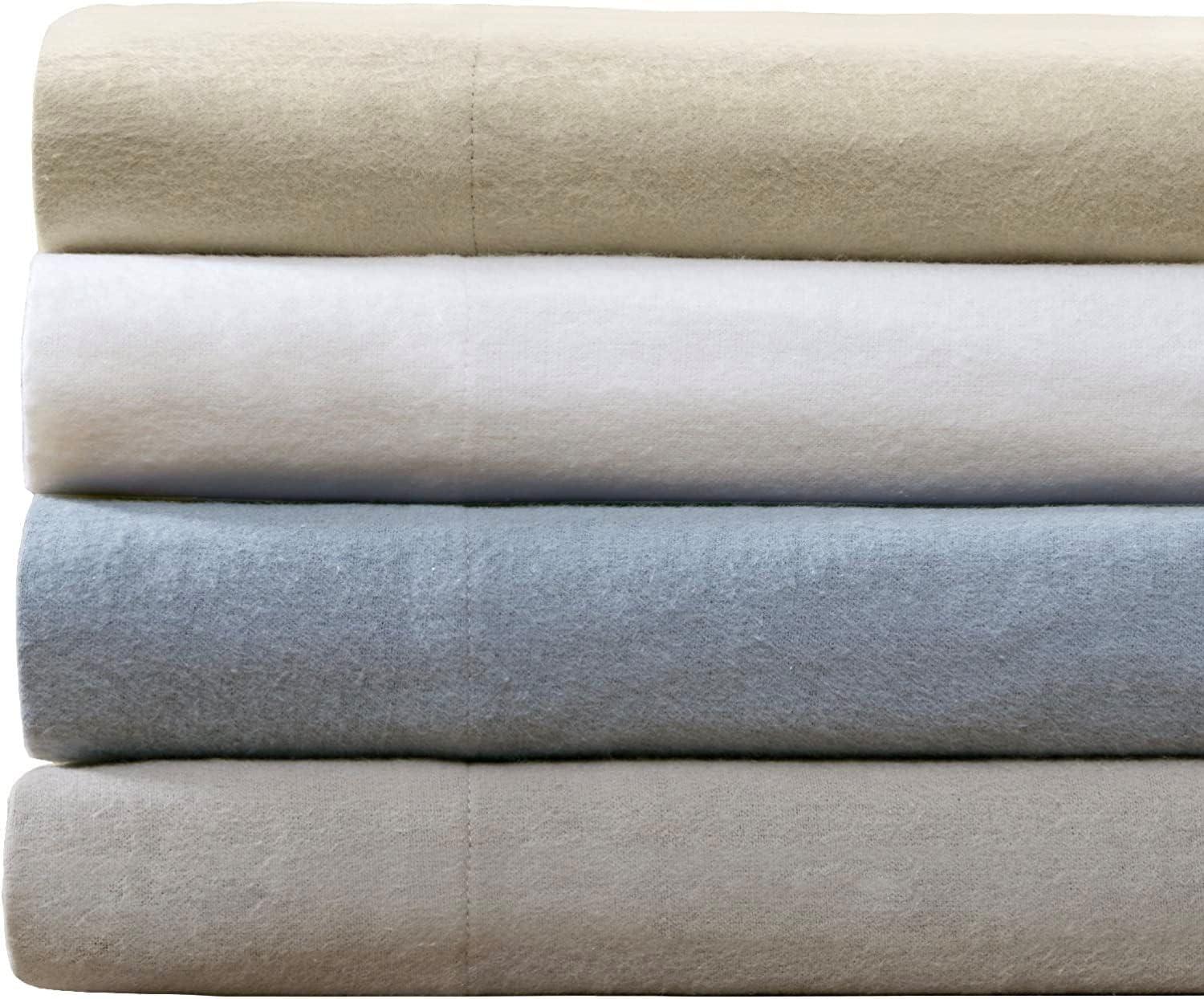 Comfort Spaces Cotton Flannel Sheet Set, Queen, Blue