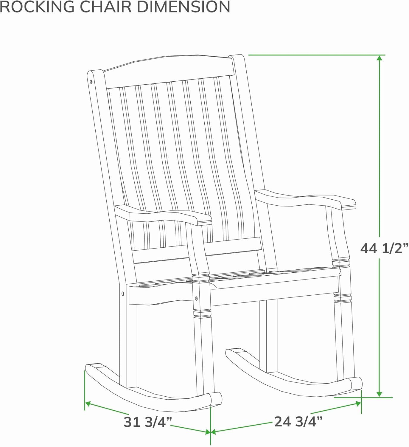 Solid Teak Wood Arie Outdoor Rocking Chair