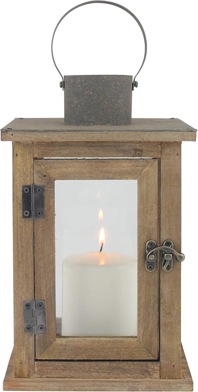 Stonebriar Rustic Wooden Candle Holder Lantern - CKK Home Decor