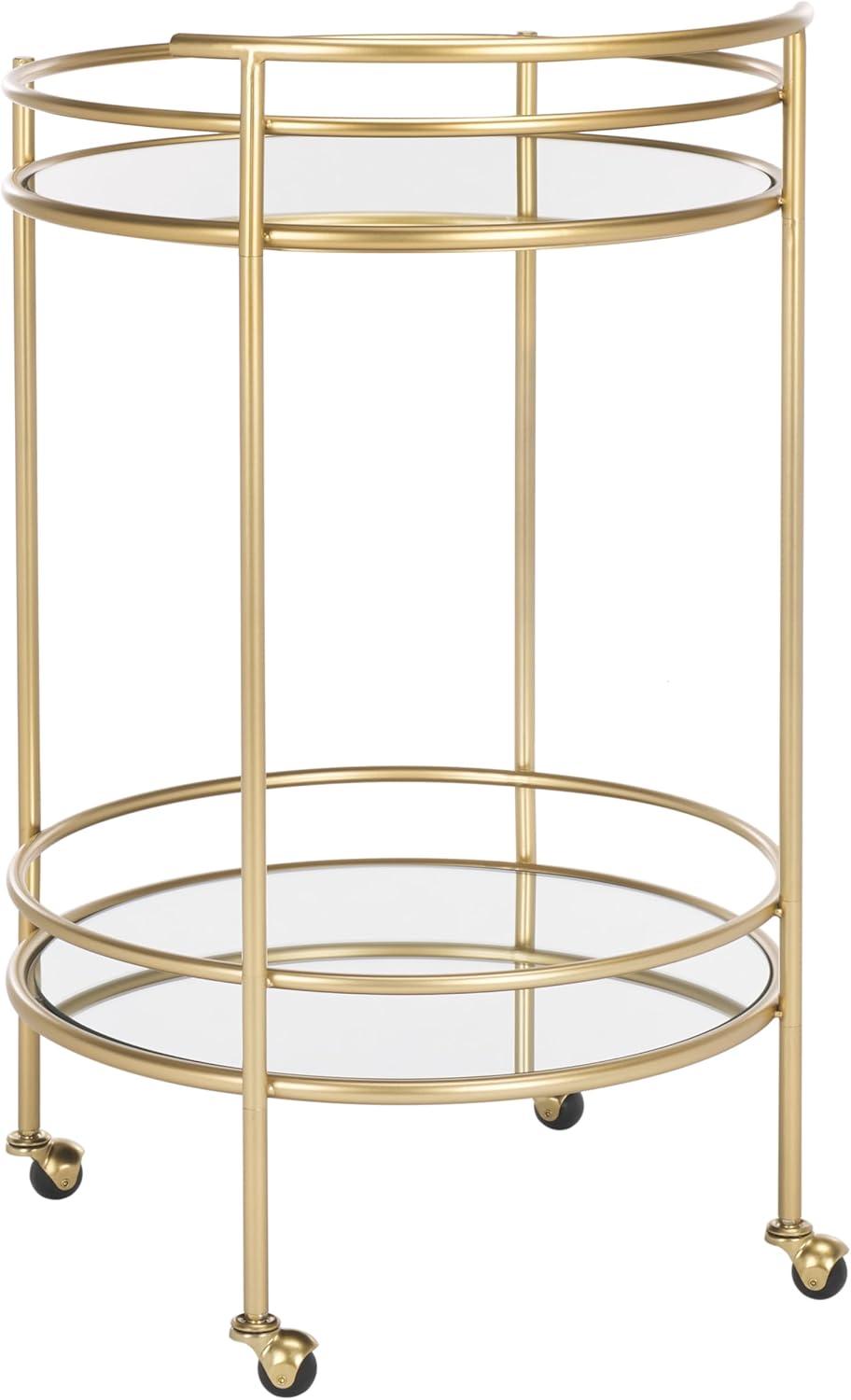 Ida 2 Tier Bar Cart - Gold/Mirror - Safavieh