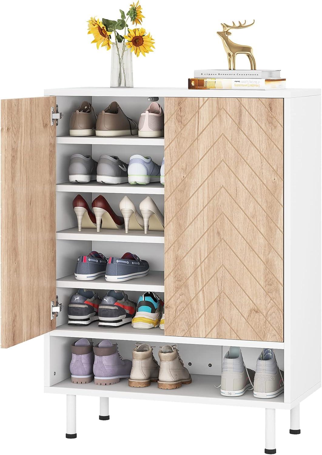 18 Pair Shoe Cabinet Shoe Rack Organizer Cabinet with Door