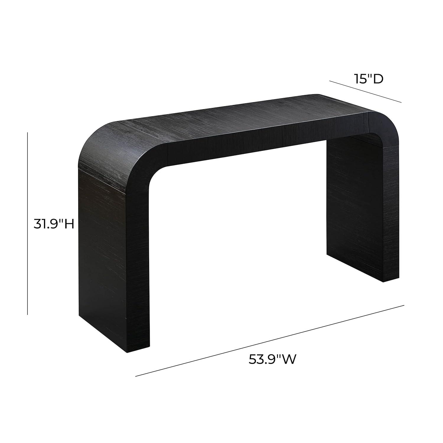 Maklaine Contemporary 31.9"H Acacia Wood Console Table in Black