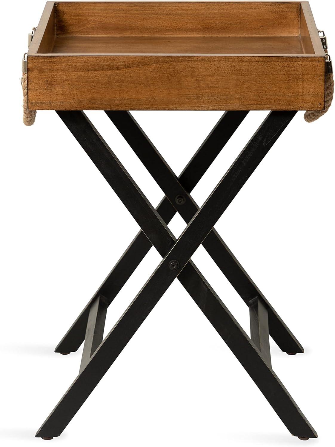 Kate and Laurel Bayville Wooden Tray Table